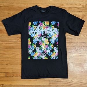 Stussy Floral flower Logo Tee T-shirt small skateboard street wear
